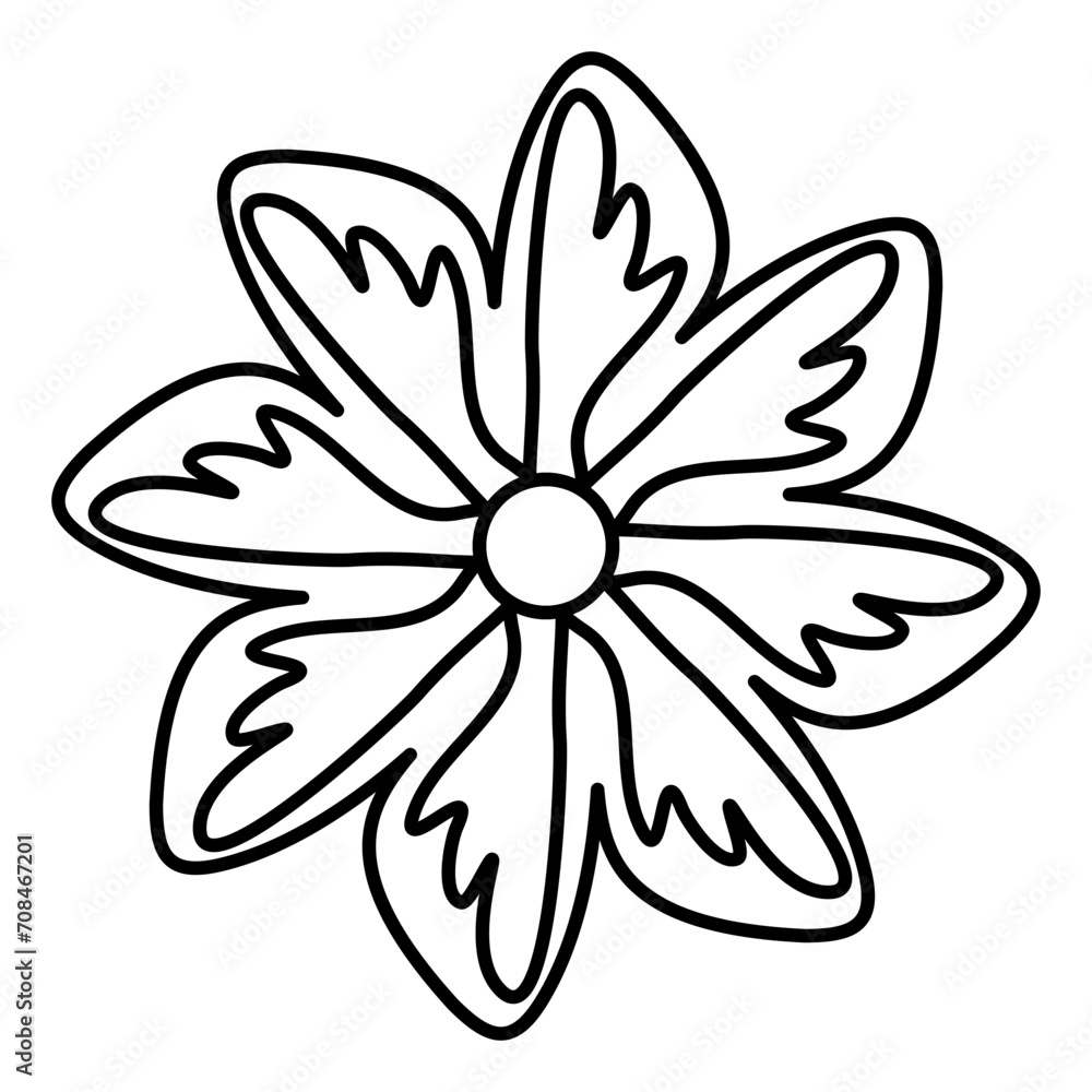 Doodle Flower Lines Style Illustration Vector Doodle Flower Lines Style Illustration Vector