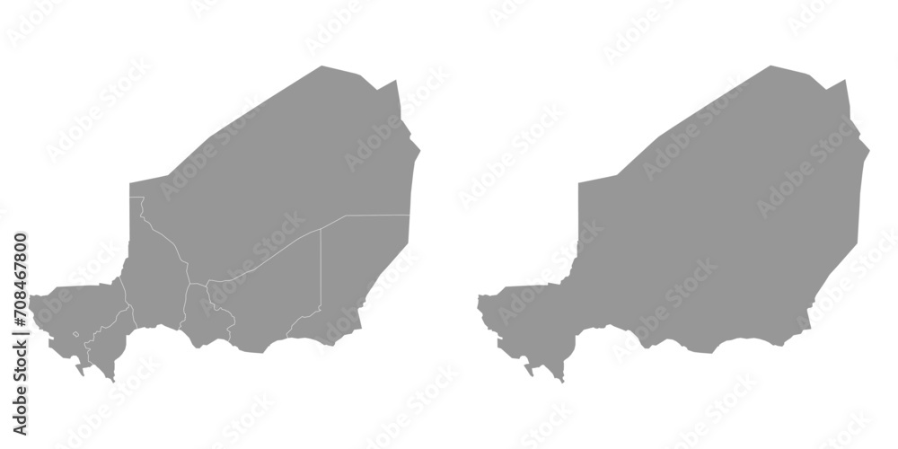 Niger map with administrative divisions. Vector illustration.