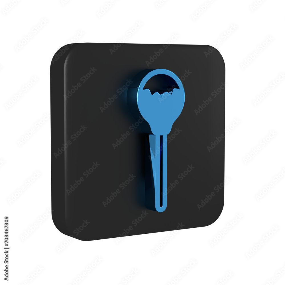Blue Lollipop icon isolated on transparent background. Food, delicious symbol. Black square button. Blue Lollipop icon isolated on transparent background. Food, delicious symbol. Black square button.