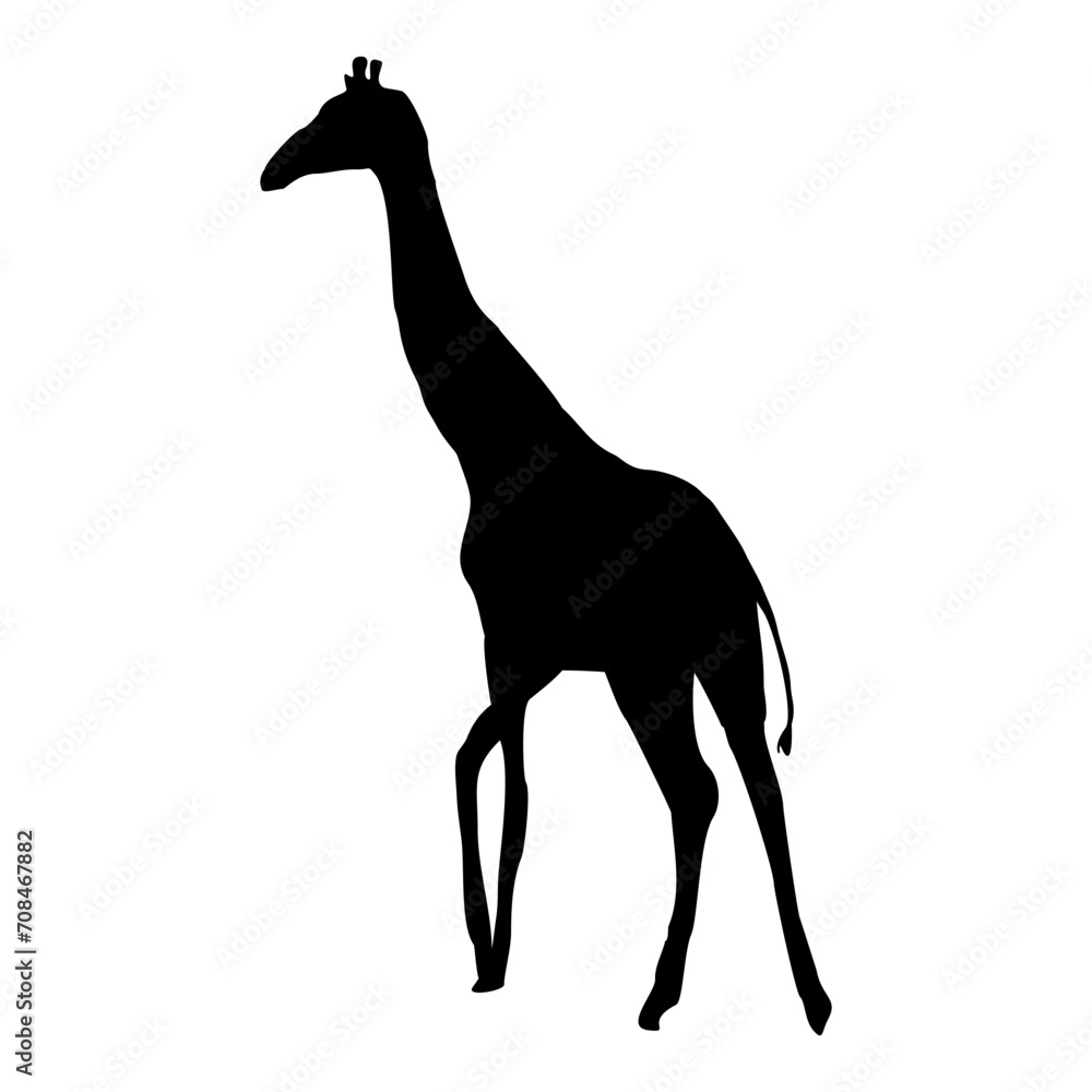 Obraz premium vector hand drawn giraffe silhouette