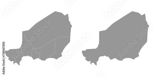 Niger map with administrative divisions. Vector illustration.