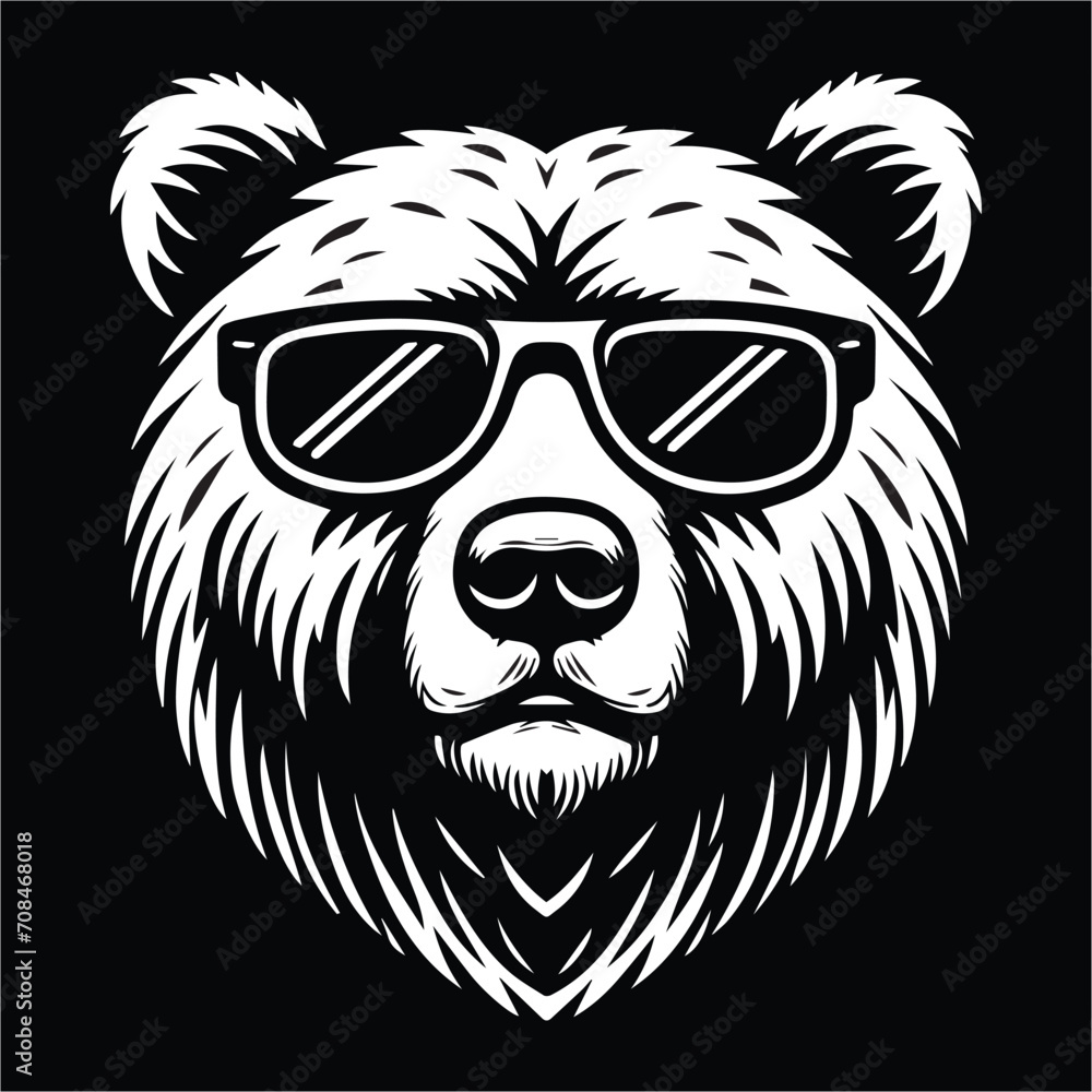 Bear head , Bear head with sunglasses