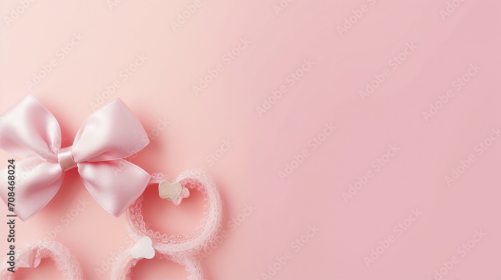 Romantic Valentine's Day Decorations - Top View Photo of Curly Silk Ribbon, Hearts, Small Gift Boxes, and Letters on Pastel Pink Background. Copy-Space for Love Messages and Promotions Romantic Valentine's Day Decorations - Top View Photo of Curly Silk Ribbon, Hearts, Small Gift Boxes, and Letters on Pastel Pink Background. Copy-Space for Love Messages and Promotions
