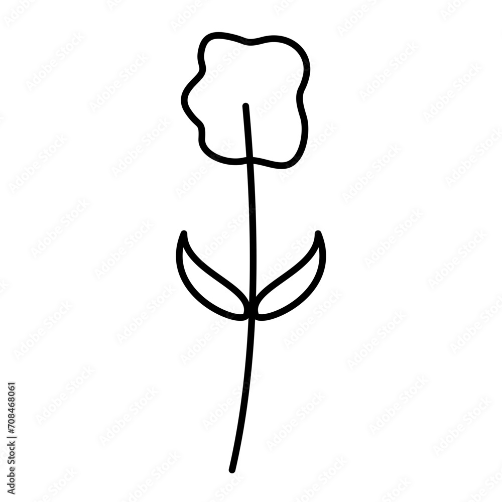Cute Flower Lines Style Vector Illustration Cute Flower Lines Style Vector Illustration