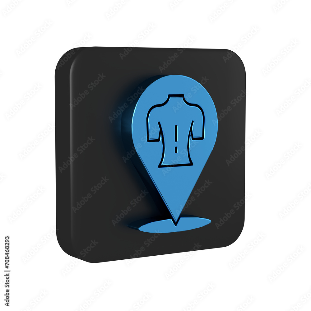 Blue Massage icon isolated on transparent background. Relaxing, leisure. Black square button. Blue Massage icon isolated on transparent background. Relaxing, leisure. Black square button.