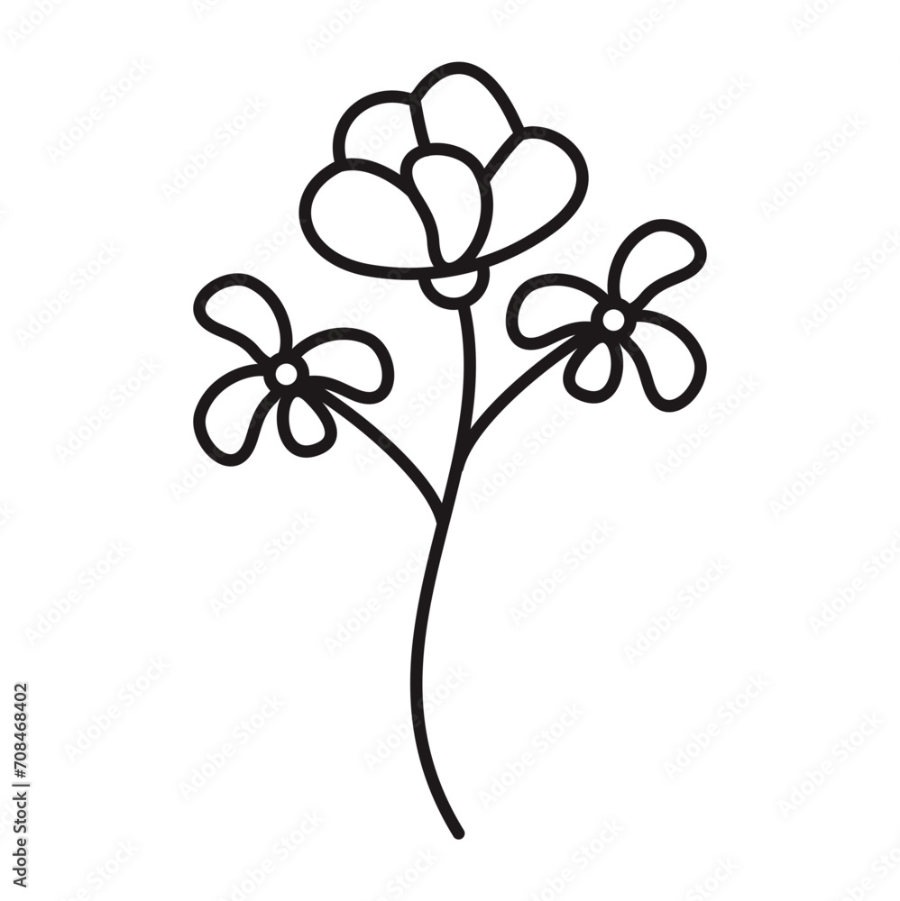 Flower cute doodle Lines Style vector illustration Flower cute doodle Lines Style vector illustration