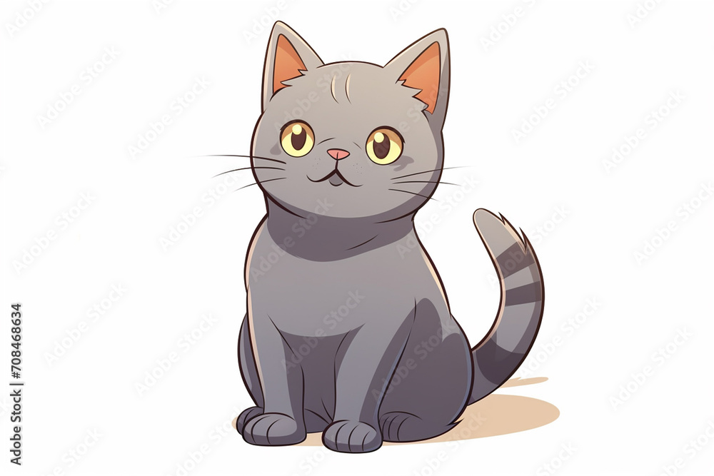 Cute Cat Cartoon Illustration created with Generative AI Cute Cat Cartoon Illustration created with Generative AI