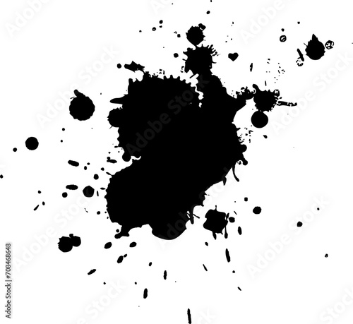 black dropped ink splatter splash in grunge graphic style