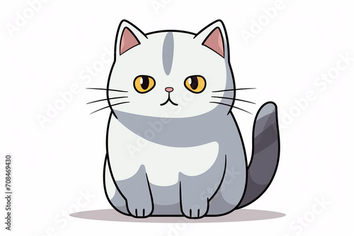 Cute Cat Cartoon Illustration created with Generative AI © dendyh7