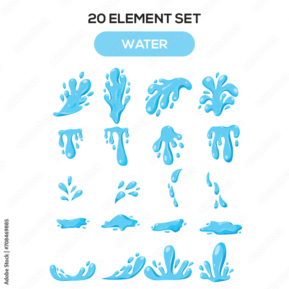 Fototapeta premium Water theme set element illustration