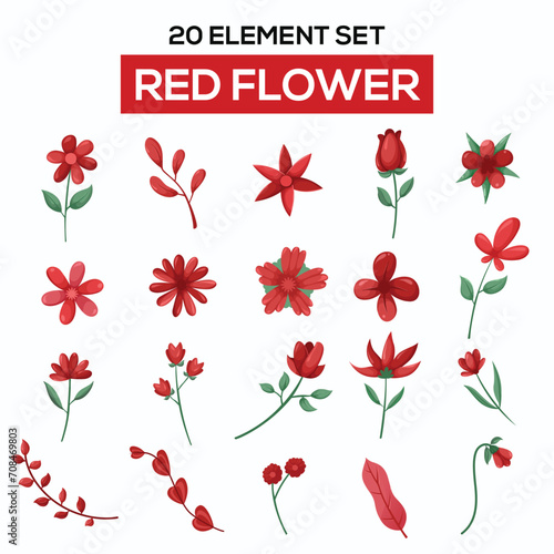 flower illustration set elements