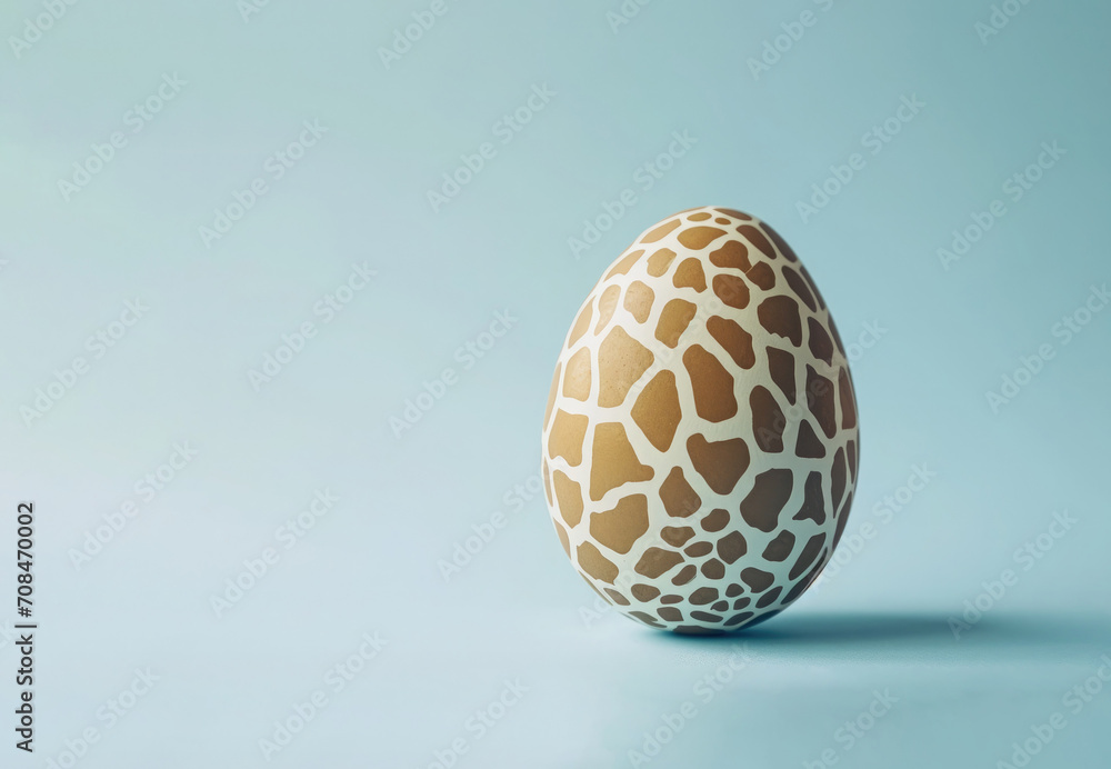 Egg with giraffe stripes. Ai generative art Egg with giraffe stripes. Ai generative art