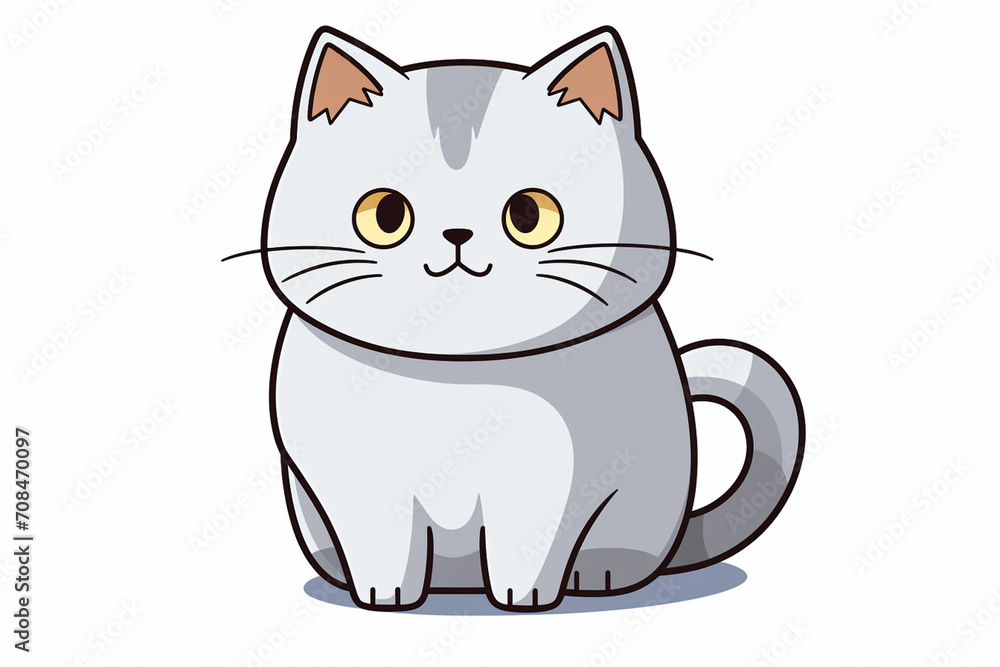Cute Cat Cartoon Illustration created with Generative AI Cute Cat Cartoon Illustration created with Generative AI