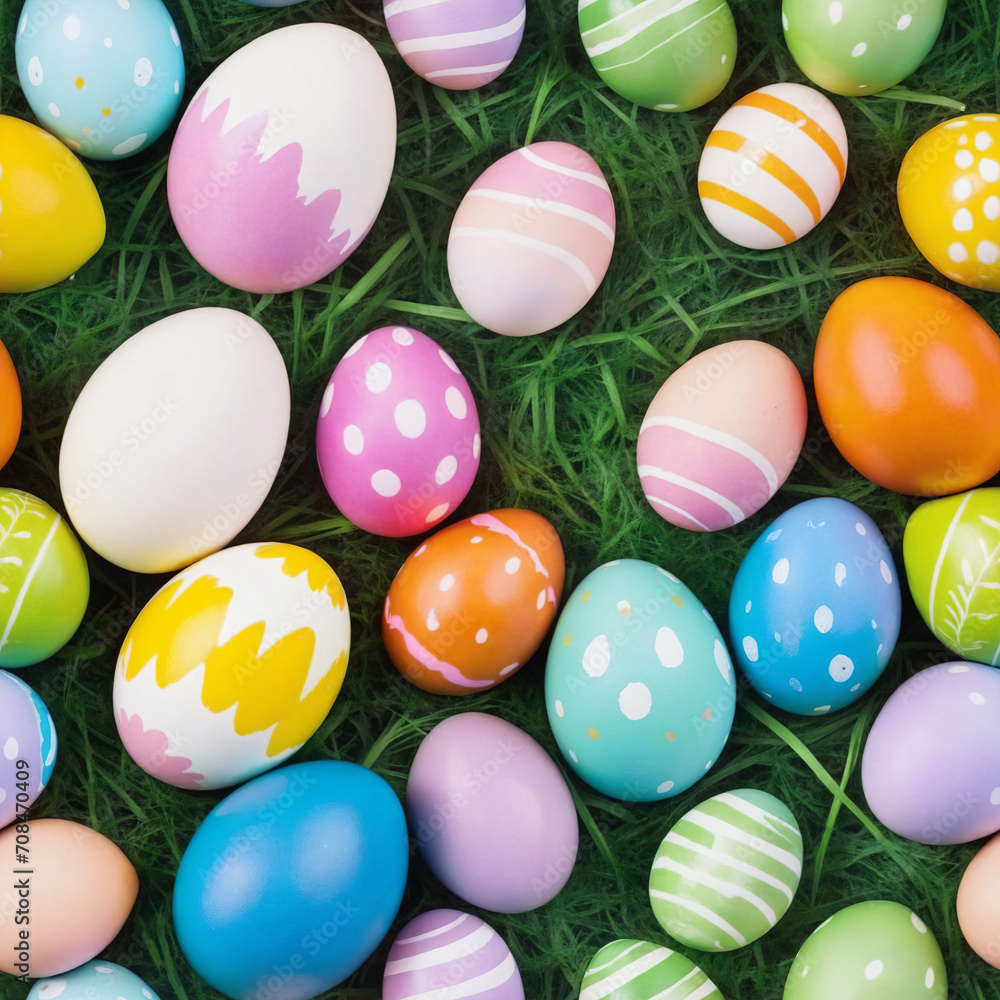 Coloful paintend easter eggs - Seamless tile Coloful paintend easter eggs - Seamless tile