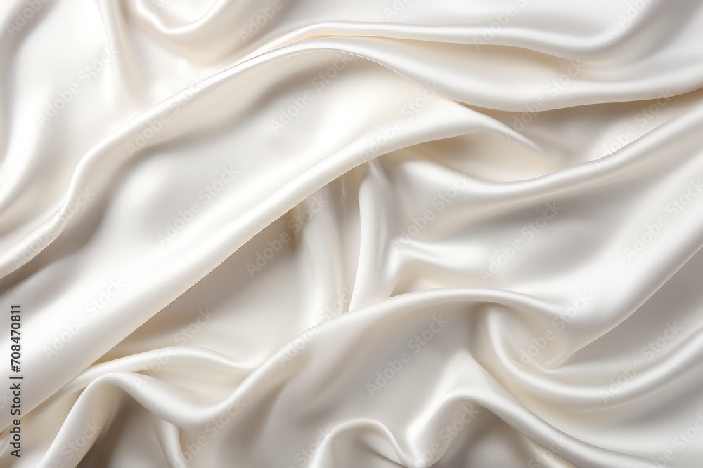 Close up of elegant crumpled pure white silk fabric cloth luxury background texture design Close up of elegant crumpled pure white silk fabric cloth luxury background texture design