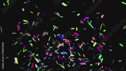 Wallpaper Mural Exploding multicolor confetti on Black Background and Alpha channel Torontodigital.ca