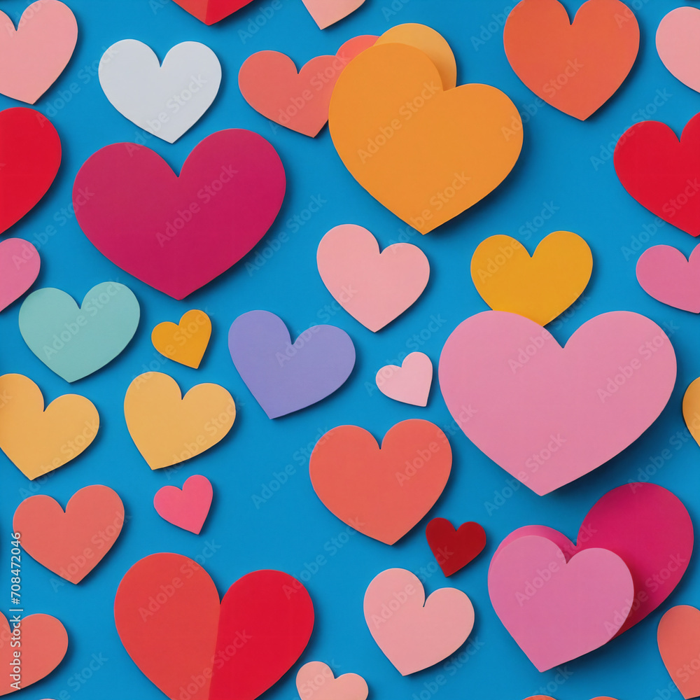 Colorful hearts on a backdrop - Seamless tile