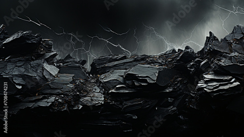 Abstract Majesty Mesmerizing Black Cliffs in Nature's Rock Symphony