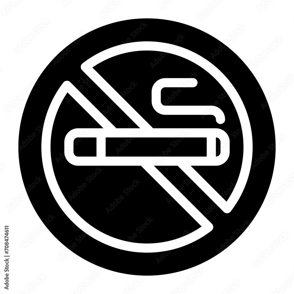 No Smoking icon glyph style for download (hotel pack) No Smoking icon glyph style for download (hotel pack)