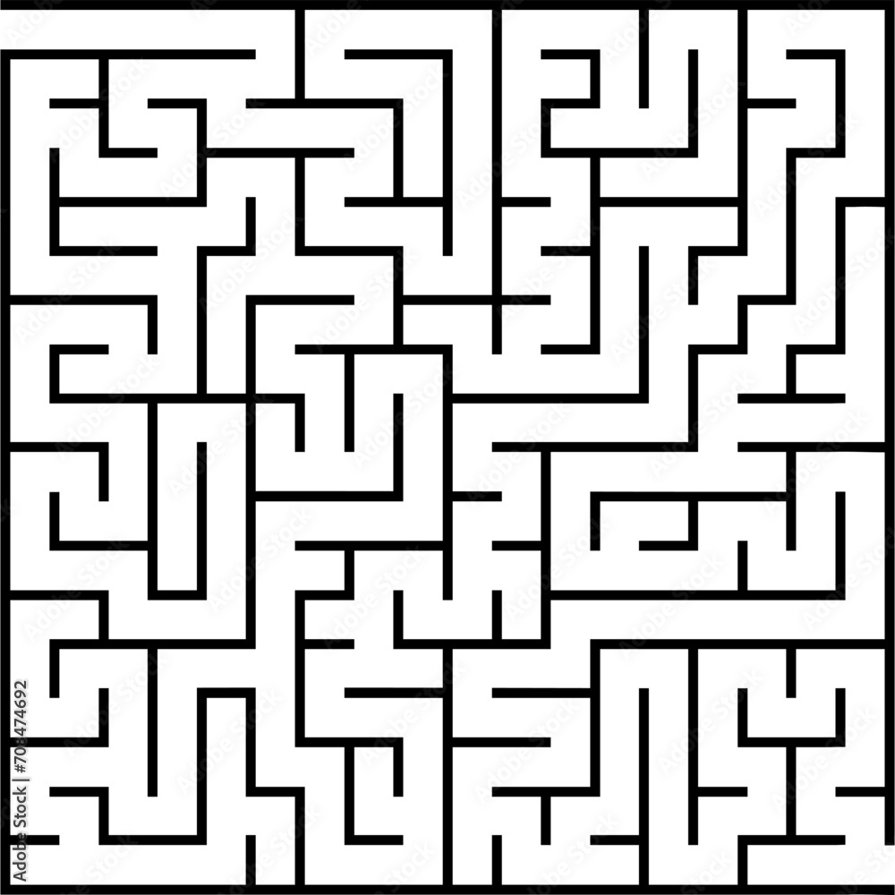 Labyrinth with enter and exit. Maze vector kids game. Square shape. Printable worksheet for kids. Early education practice. Hand writing prepearing game. Problem solving tasks for kids. Entertainment Labyrinth with enter and exit. Maze vector kids game. Square shape. Printable worksheet for kids. Early education practice. Hand writing prepearing game. Problem solving tasks for kids. Entertainment