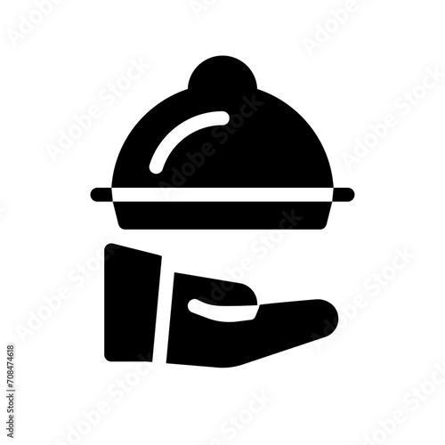 Room Service icon glyph style for download (hotel pack)