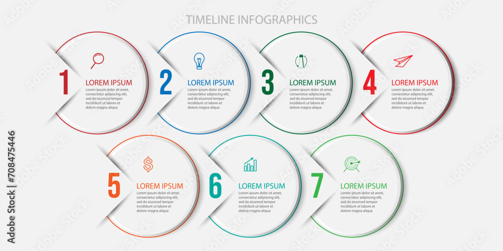 business infographic 7 parts or steps, there are icons, text, numbers. Can be used for presentation banners, workflow layouts, process diagrams, flow charts, infographics, your business presentations business infographic 7 parts or steps, there are icons, text, numbers. Can be used for presentation banners, workflow layouts, process diagrams, flow charts, infographics, your business presentations