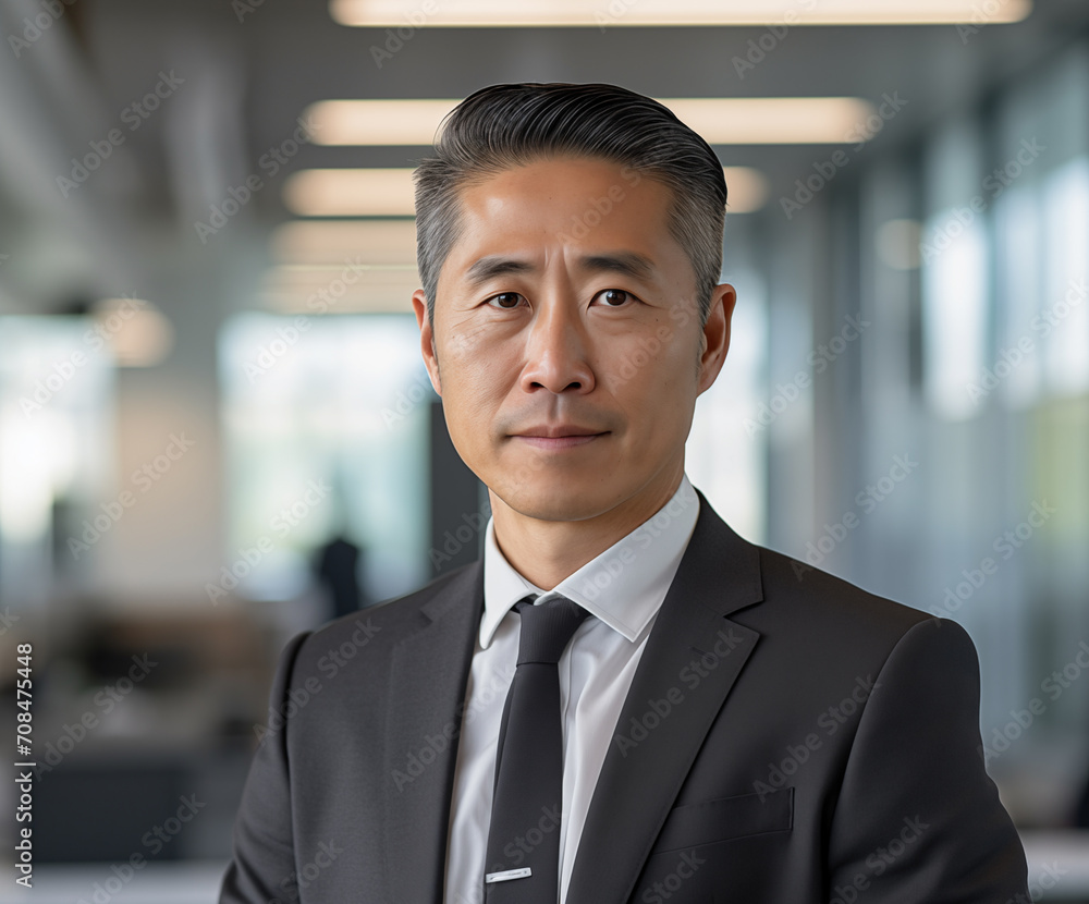 Portrait of a asian businessman looking at camera in an office. Portrait of a asian businessman looking at camera in an office.