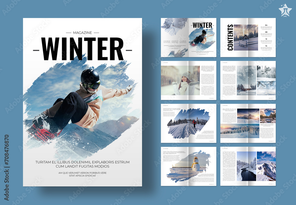 Weather Magazine Examples Winter Magazine Stock Template | Adobe Stock