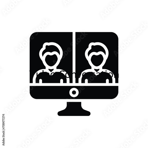 Video Conversation vector Solid Icon Design illustration. Business And Management Symbol on White background EPS 10 File