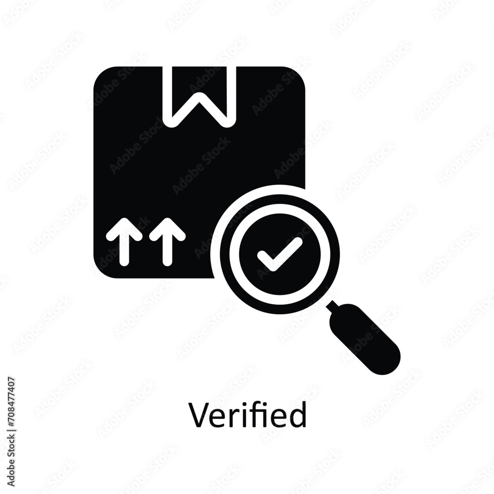Verified vector Solid Icon Design illustration. Business And Management Symbol on White background EPS 10 File Verified vector Solid Icon Design illustration. Business And Management Symbol on White background EPS 10 File
