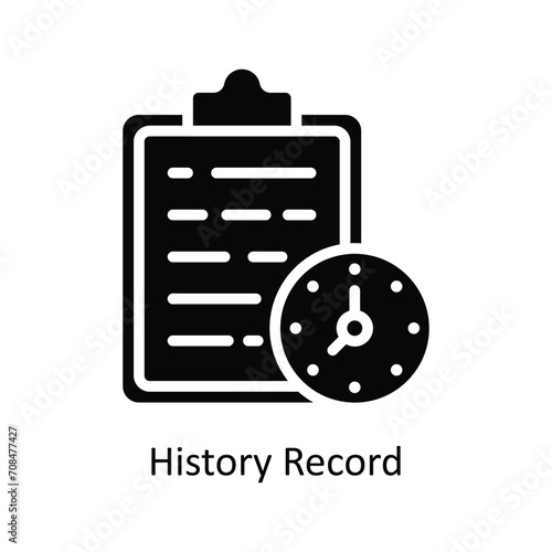 History Record vector Solid Icon Design illustration. Business And Management Symbol on White background EPS 10 File