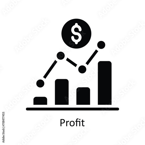 Profit  vector  Solid  Icon Design illustration. Business And Management Symbol on White background EPS 10 File