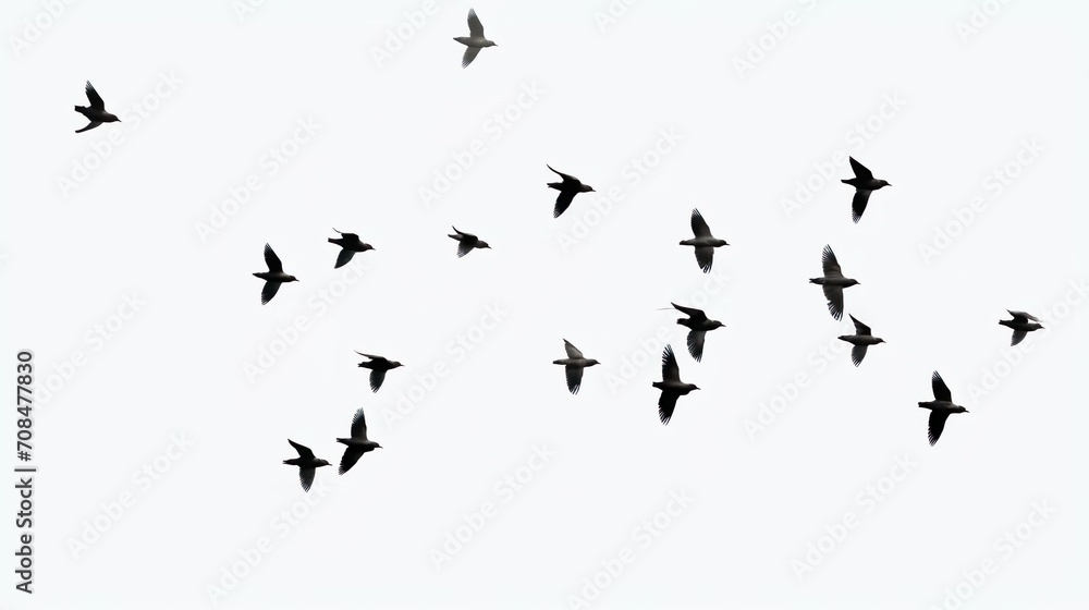 Fototapeta premium flock of birds flying sill