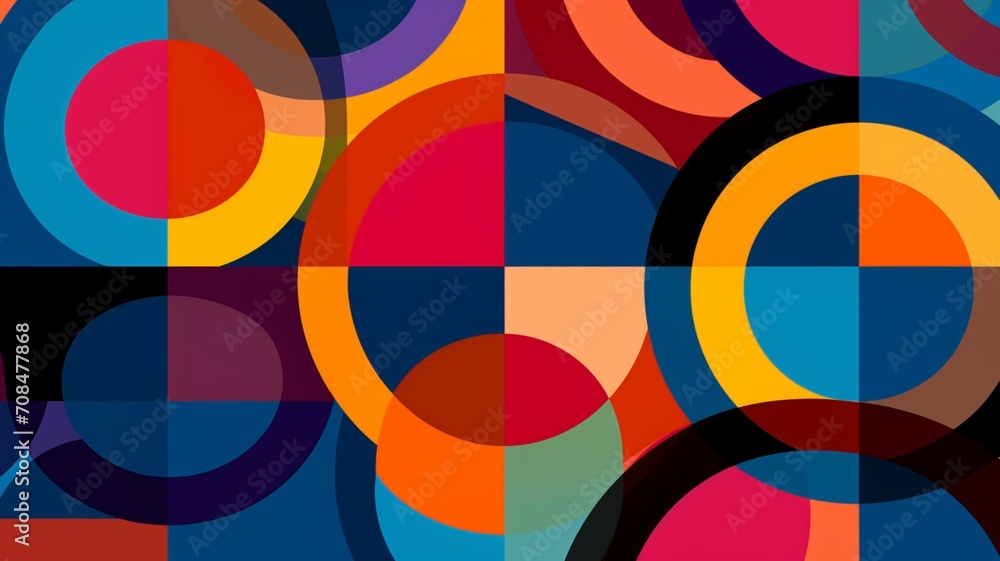 Fototapeta premium Geometric pattern with overlapping circles Ai generated art