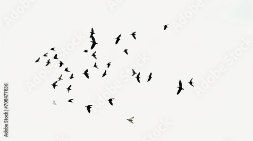 flock of birds flying sill