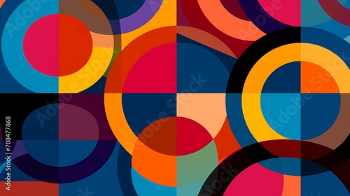 Geometric pattern with overlapping circles Ai generated art photo