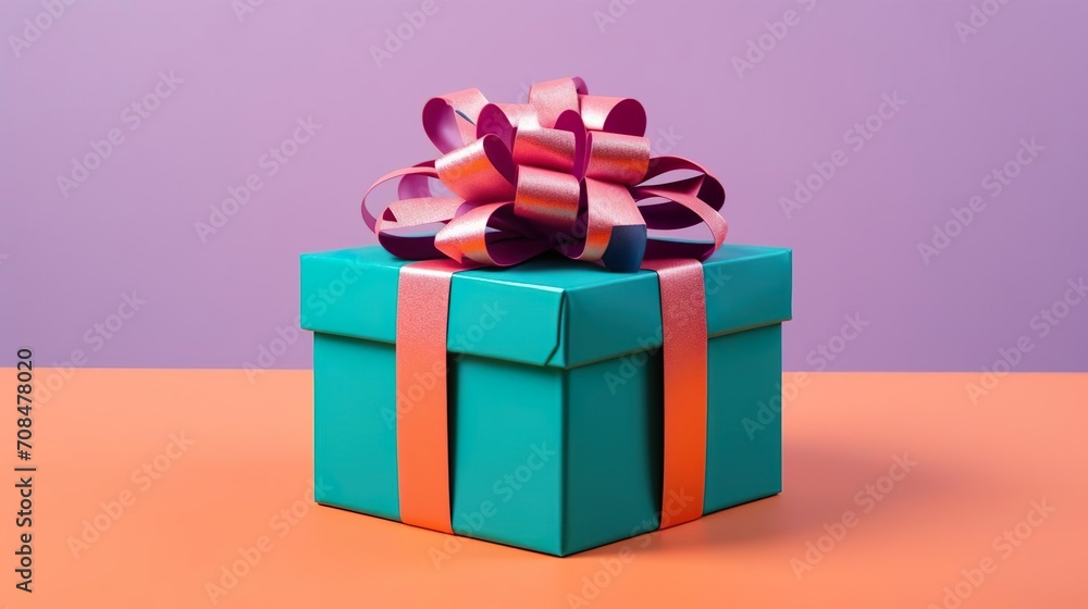 Obraz premium Bright gift box with bow