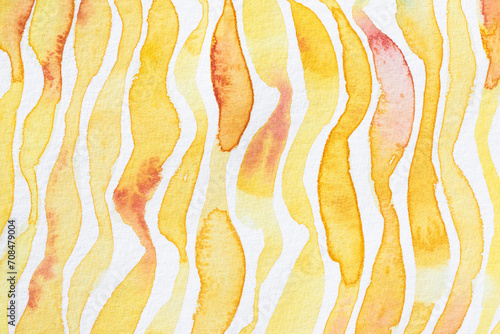 Bright yellow watercolor abstract on white background