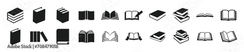 Icon set related to studying and books