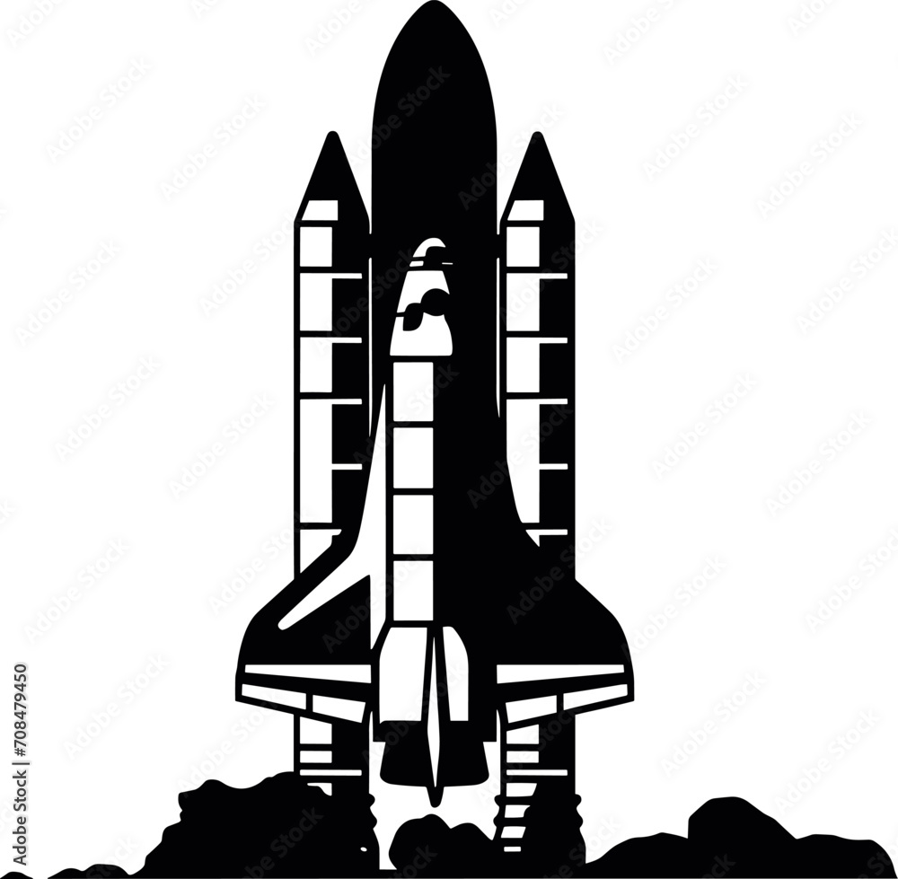 rocket silhouette, drawing, vector illustration. AI generated illustration. rocket silhouette, drawing, vector illustration. AI generated illustration.