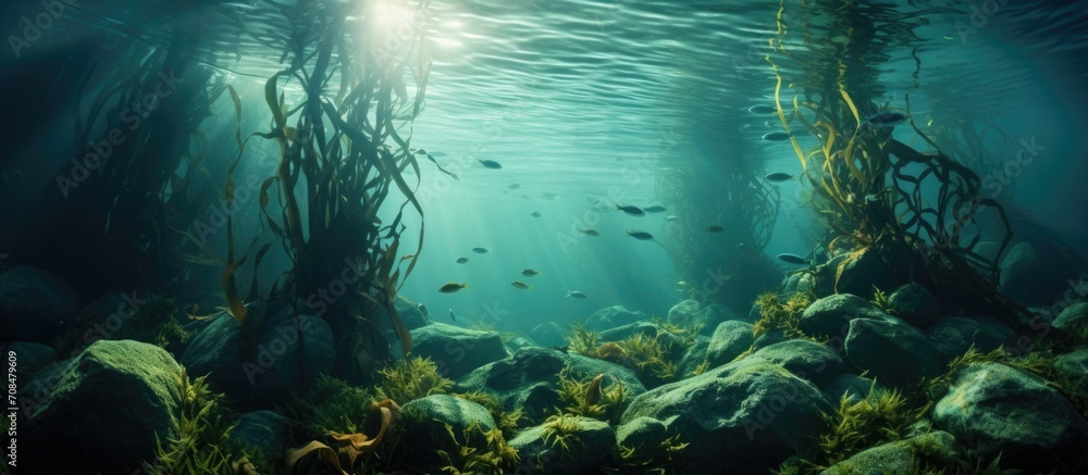 Fototapeta premium Photo of kelp forest submerged