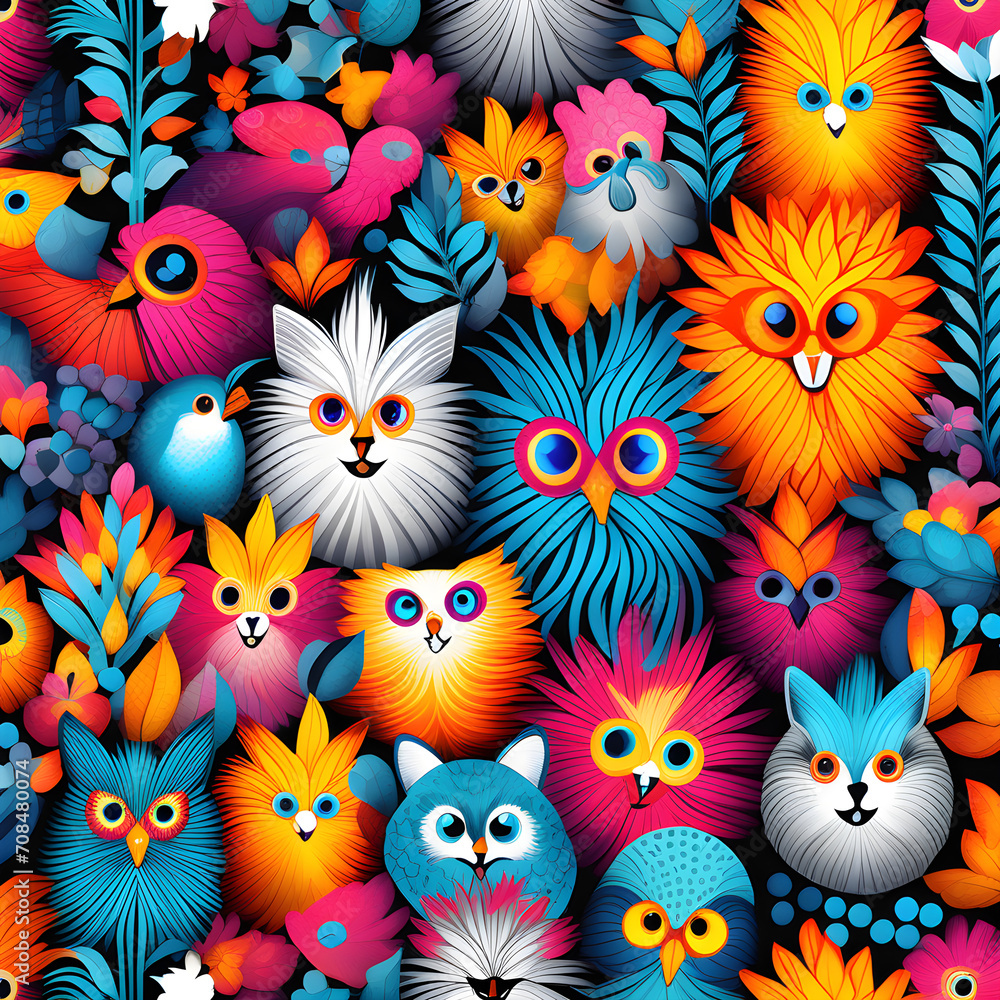 pattern with abstract animals