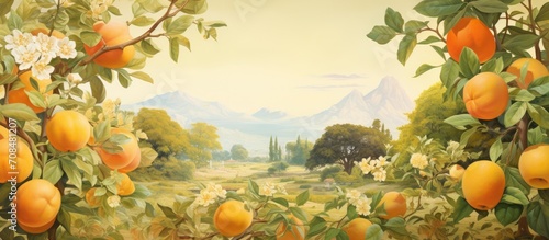 Wallpaper Mural Pomelo tree in garden with fruit Torontodigital.ca