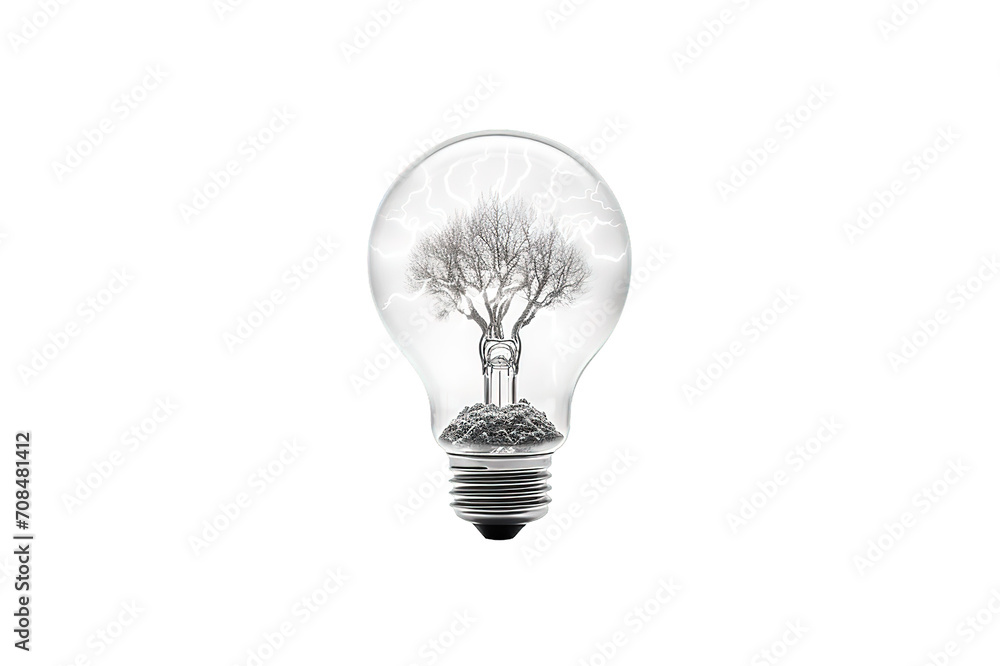 3D light bulb idea and creative symbol with glowing filament isolated on a Transparent background. Generative AI 3D light bulb idea and creative symbol with glowing filament isolated on a Transparent background. Generative AI