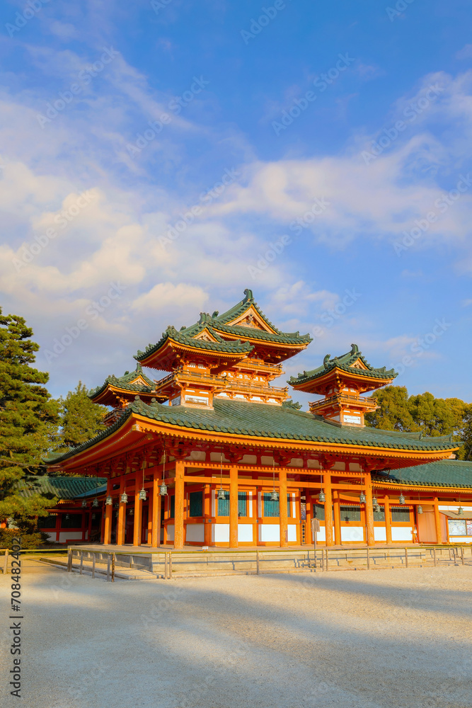 Heian Shrine built on the occasion of 1100th anniversary of the capital's foundation in Kyoto, dedicated to the spirits of the first and last emperors who reigned the city Heian Shrine built on the occasion of 1100th anniversary of the capital's foundation in Kyoto, dedicated to the spirits of the first and last emperors who reigned the city