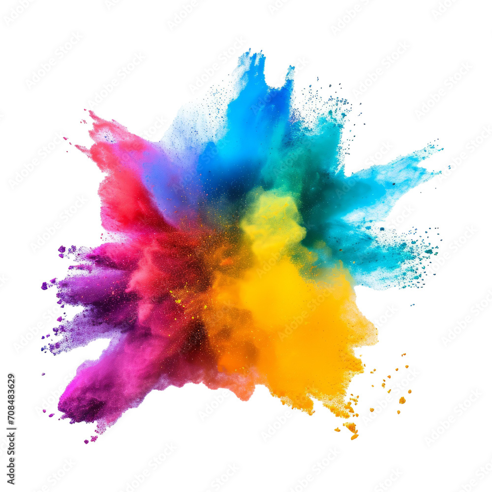 colorful rainbow holi paint color big double powder explosion
