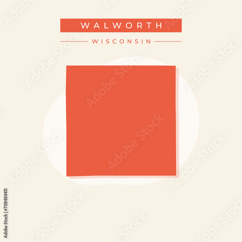 Vector illustration vector of Walworth map Wisconsin photo