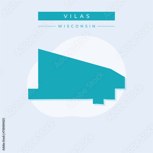 Vector illustration vector of Vilas map Wisconsin