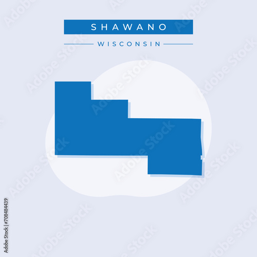 Vector illustration vector of Shawano map Wisconsin photo