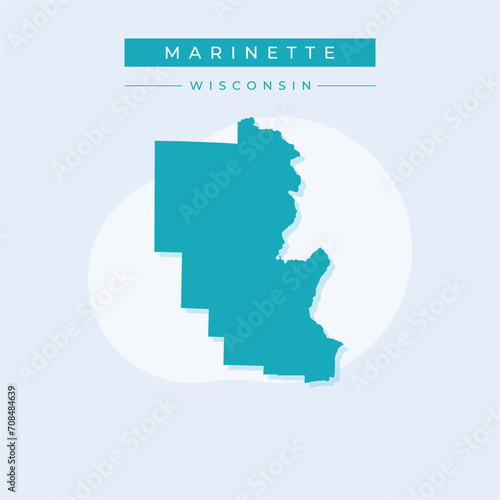 Vector illustration vector of Marinette map Wisconsin photo